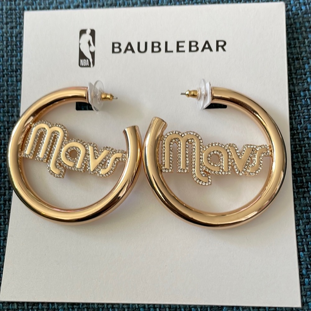 $ firm Dallas Mavericks Hoop Earrings